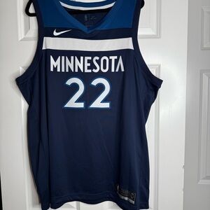 Nike Minnesota Timberwolves Blue and White Basketball Jersey